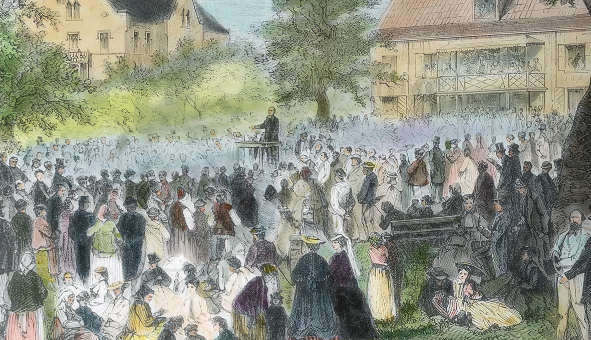 Missionsmöte vid missionsinstitutet Johannelund i Bromma den 13 juni 1870.